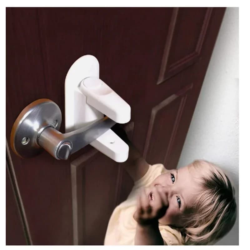 1pc serratura a leva per porta universale serratura di sicurezza per bambini a prova di rotazione chiusura di sicurezza adesiva per porta professionale multifunzionale