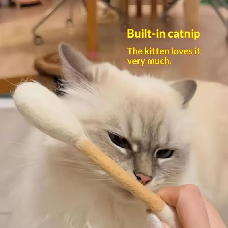 Creative Large Cotton Swab Shaped Catnip Toy Giant Kitten Grinding Biting Stick Durable Teeth Cleaning And Grinding Rope