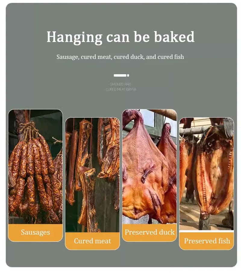 Disidratatore Pancetta Salsiccia Frutta secca Macchina Alimenti Essiccatrice ad aria Snack per animali domestici Dissolvenza di fagioli Pancetta e carne curata