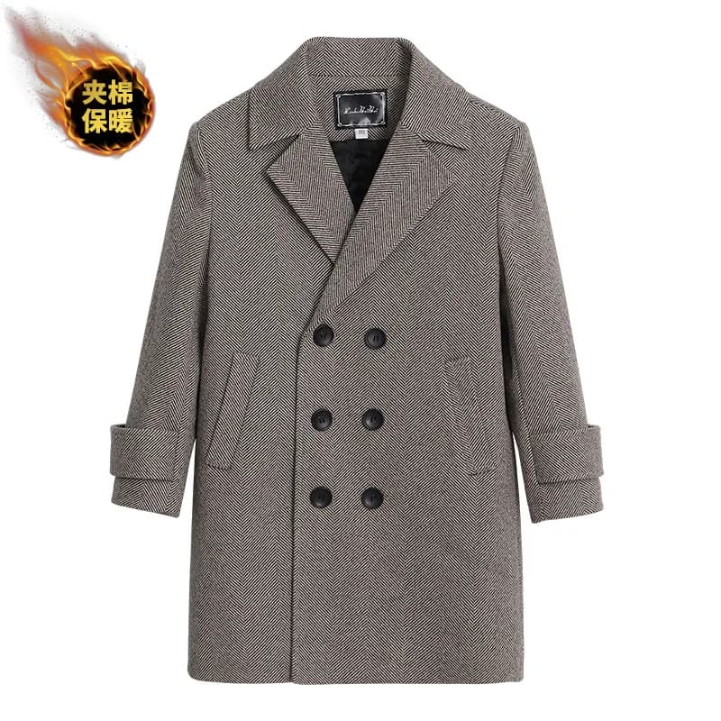 Boys Girls Winter Thick Warm Wool Coat Children Windproof Outdoor Long Jacket Kids Formal Birthday Party Photography Woolen Coat