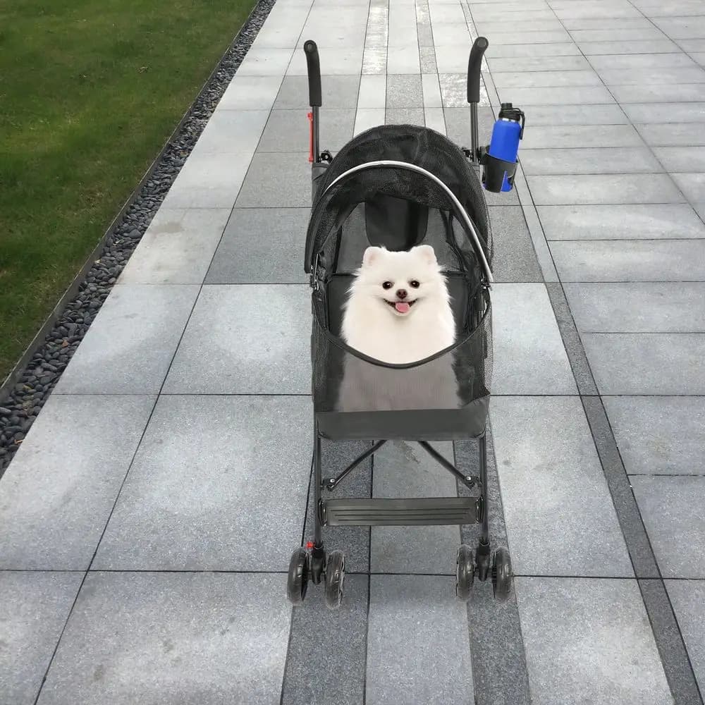 Passeggino da viaggio per animali domestici, passeggino pieghevole per cani o gatti di taglia piccola e media sotto i 10 kg