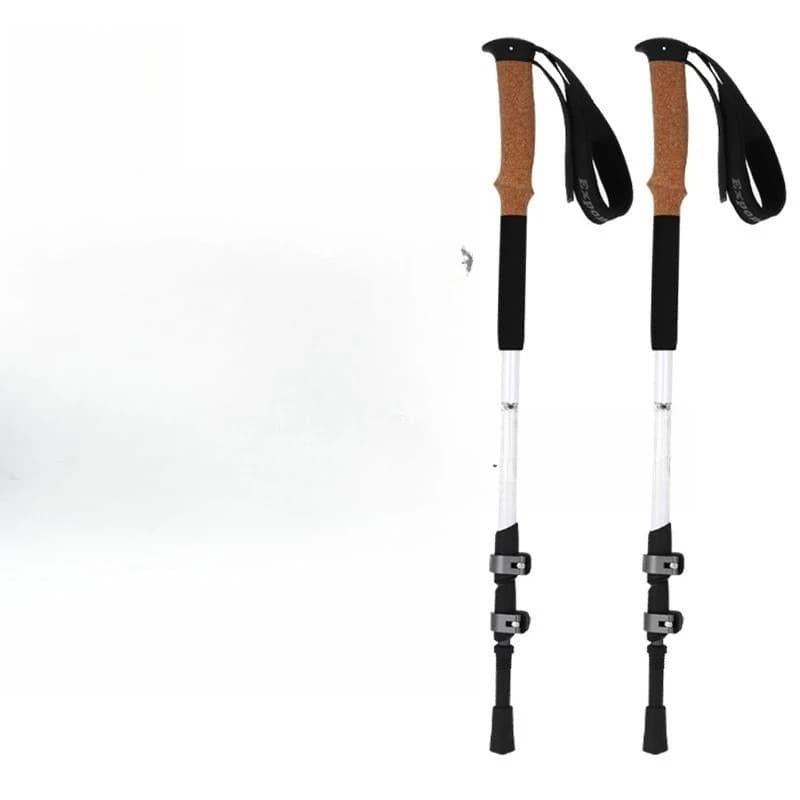 Telescopic and folding trekking poles made of ultralight aluminium alloy with anti-slip grips for excursions and outdoor climbing