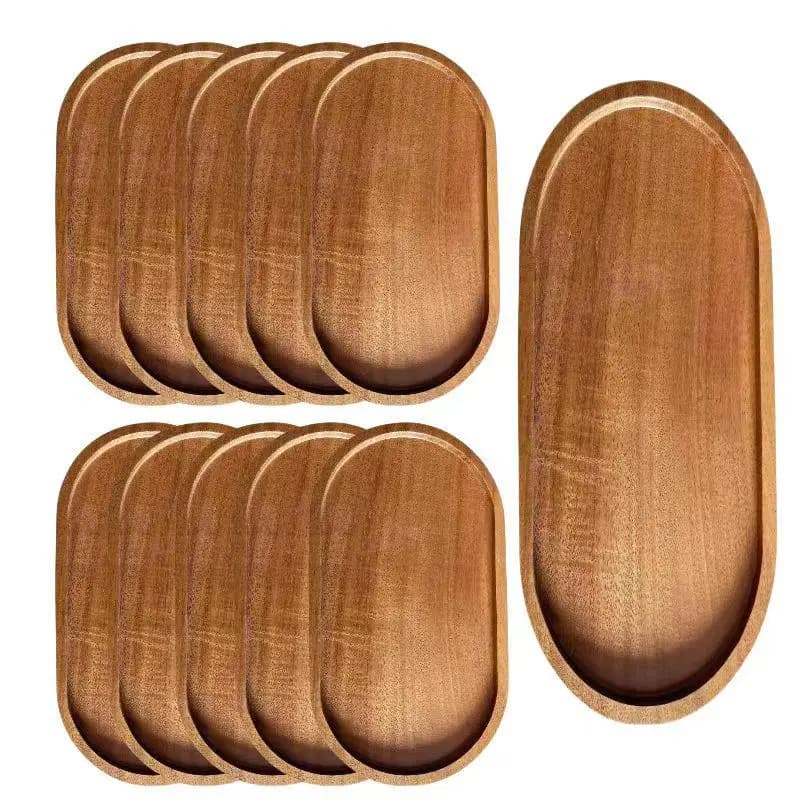 Vassoio in legno in stile giapponese, piatto per snack, piatto per frutta secca, stoviglie in legno, piatto circolare in legno massello per dessert
