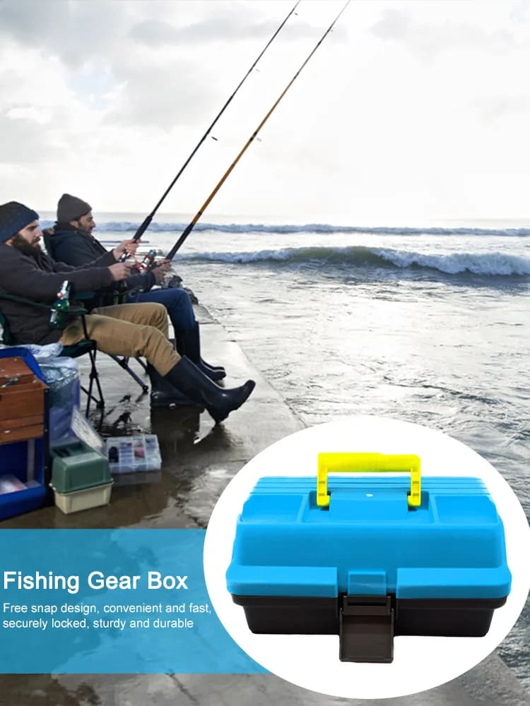 Scatola Porta Esche Pieghevole a 3 Strati, Contenitore Portatile Multiuso per Attrezzatura da Pesca con Manico
