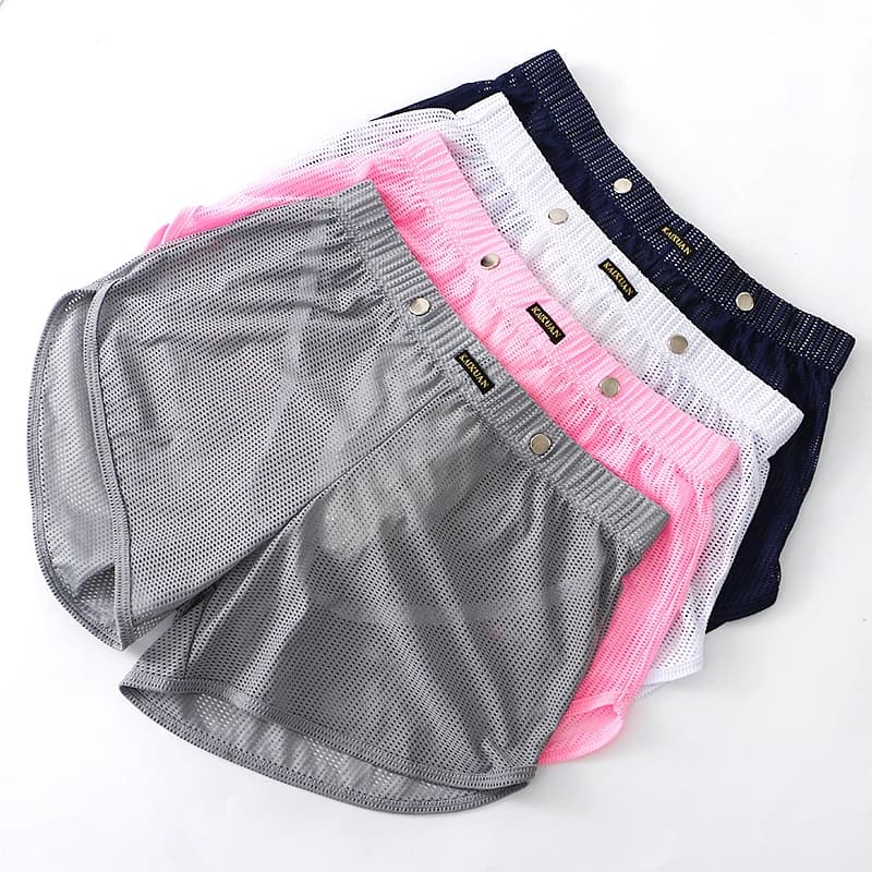 Intimo da uomo in rete pantaloni larghi a freccia pantaloncini sportivi traspiranti pantaloni da uomo collant Boxer