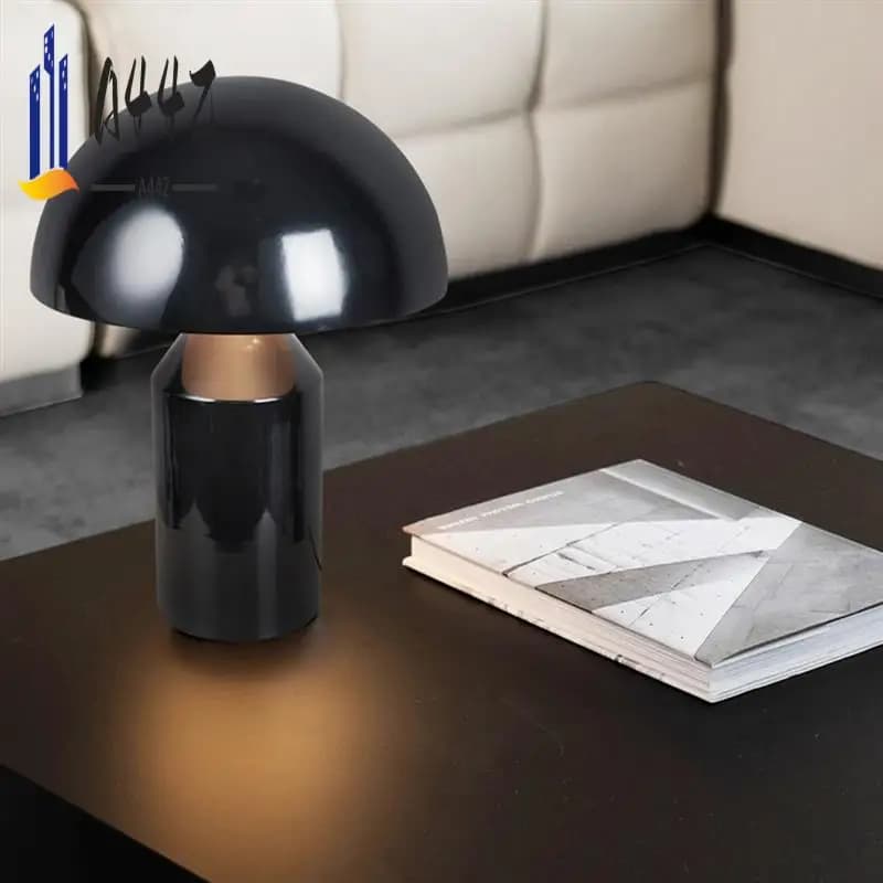 A44Z- Nordic Iron Fungus table lamp Table lamp with E27 interface changing three-color light Bedside lamp with European Spina support