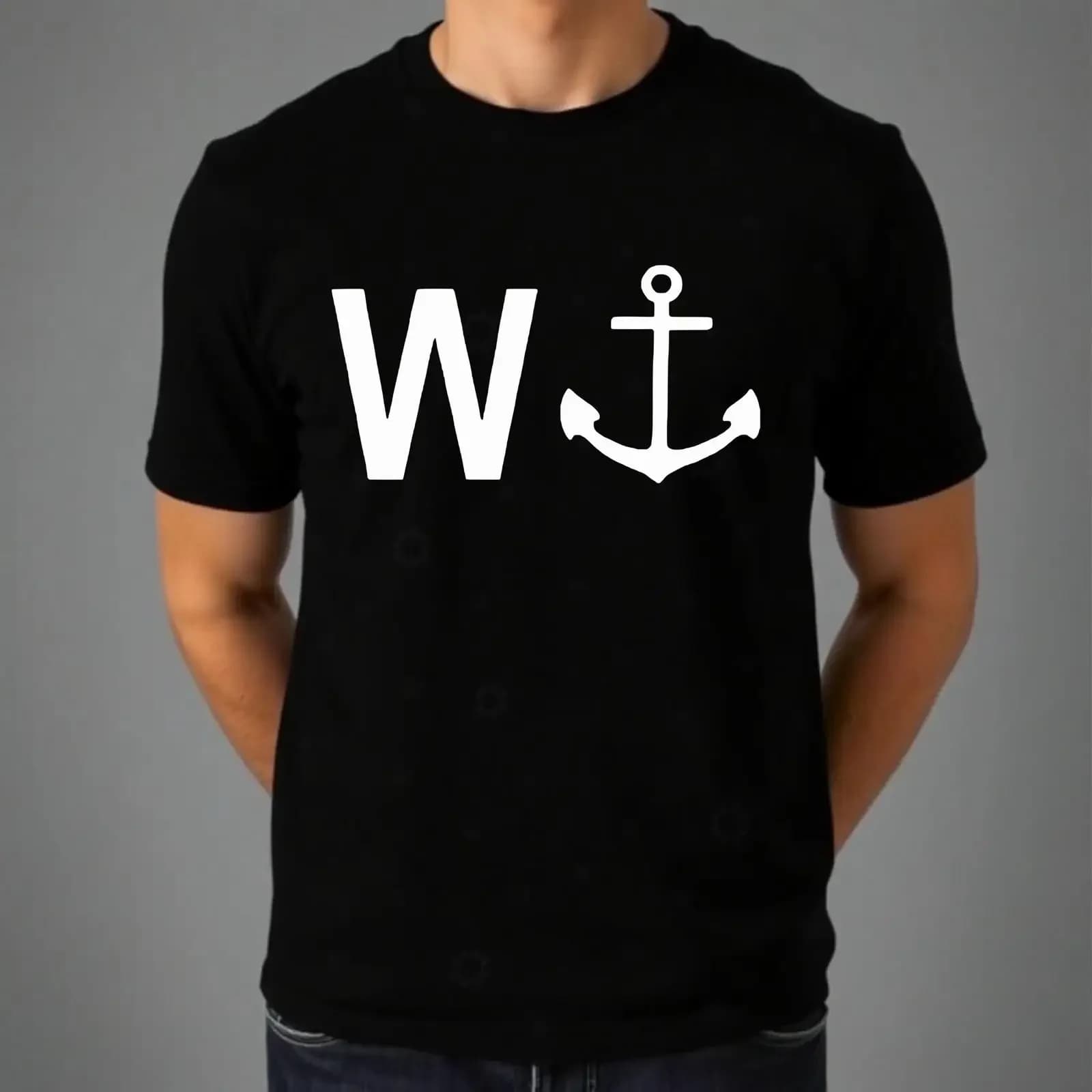W Anchor Wanker T Shirt Sailing Lovers Boat Outdoor Top Latest Cotton vintage Washed Unisex homme Casual Slightly