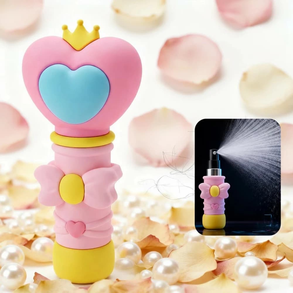 Portable Refillable Spray Bottle 5ml Heart Shaped Magic Wand Atomizer Mini Makeup Water Spray Travel Essential Cute Sub-bottling