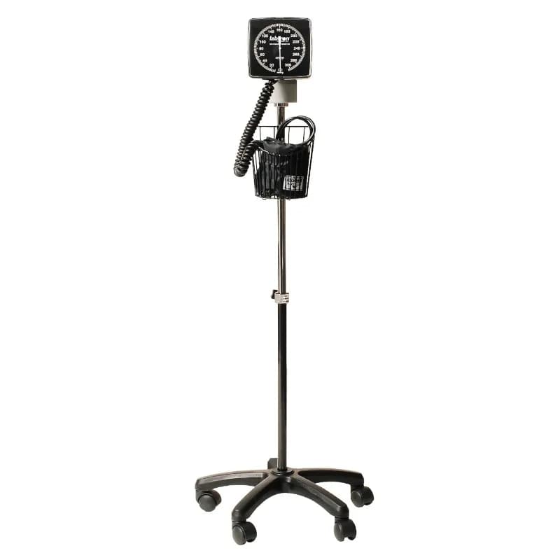 Pressure monitor with rotating support, large BP cuff for adults, height adjustable