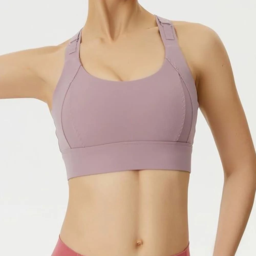 Women's High Support Cross Back Sports Bra, Adjustable Straps Padded Workout Bra, Full Coverage Shockproof Gym Bra for Running Fitness Yoga, Plus Size Available