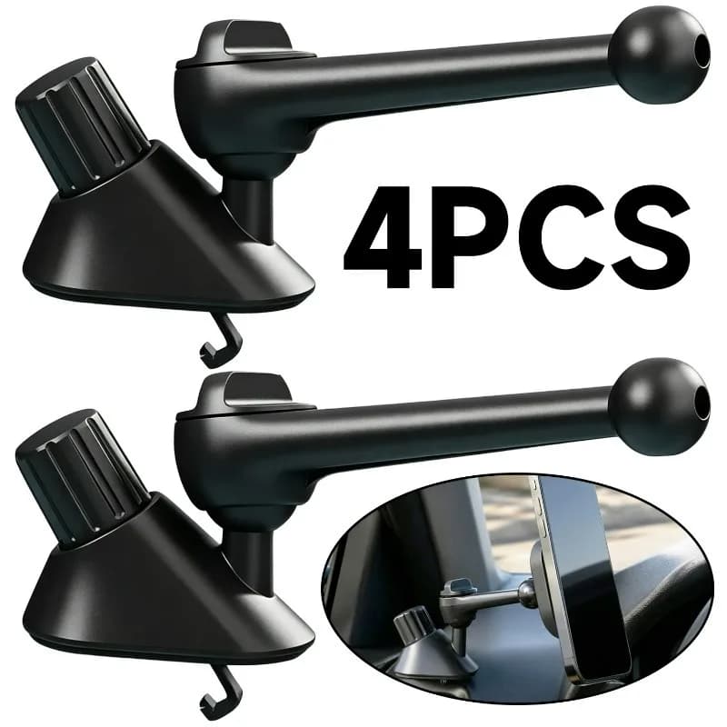 17mm Ball Head Base Spiral Hook Car Phone Holder Heat Resistant Side Window Air Vent Clip Stand Accessories Adjustable Bracket