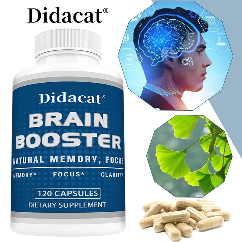 Integrator for Brain for Memory and Concentration - Supports Memory, Mental Chiarezza, Concentration, Energy - Vitamin B3 6, Ginkgo, Fish Oil - 120 Capsules