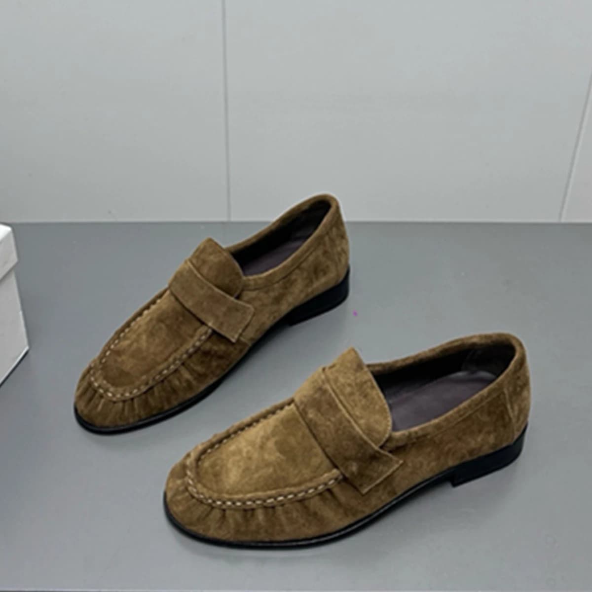 Jenny&Dave Minimalista da donna in pelle di vacchetta velluto pendolarismo scarpe per il tempo libero donna moda donna mocassini slip-on scarpe basse da donna