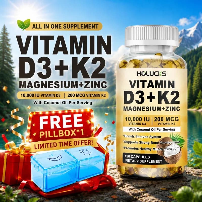 Integratore vitaminico 4 in 1, con D3 K2 MK7 e olio di cocco, migliora l'umore, l'immunità e la vitalità di tutto il corpo