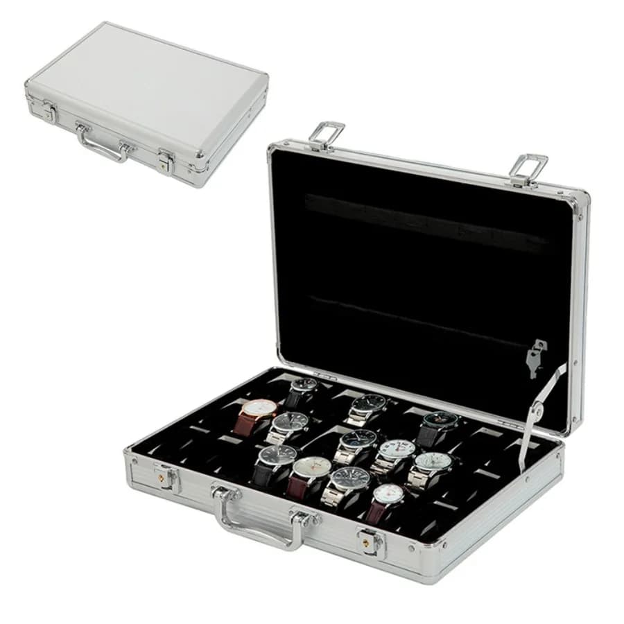 Durable Aluminum Watch Box with 6/10/12/24 Slots for Display and Storage Watch Organizer Men Jewellery Box