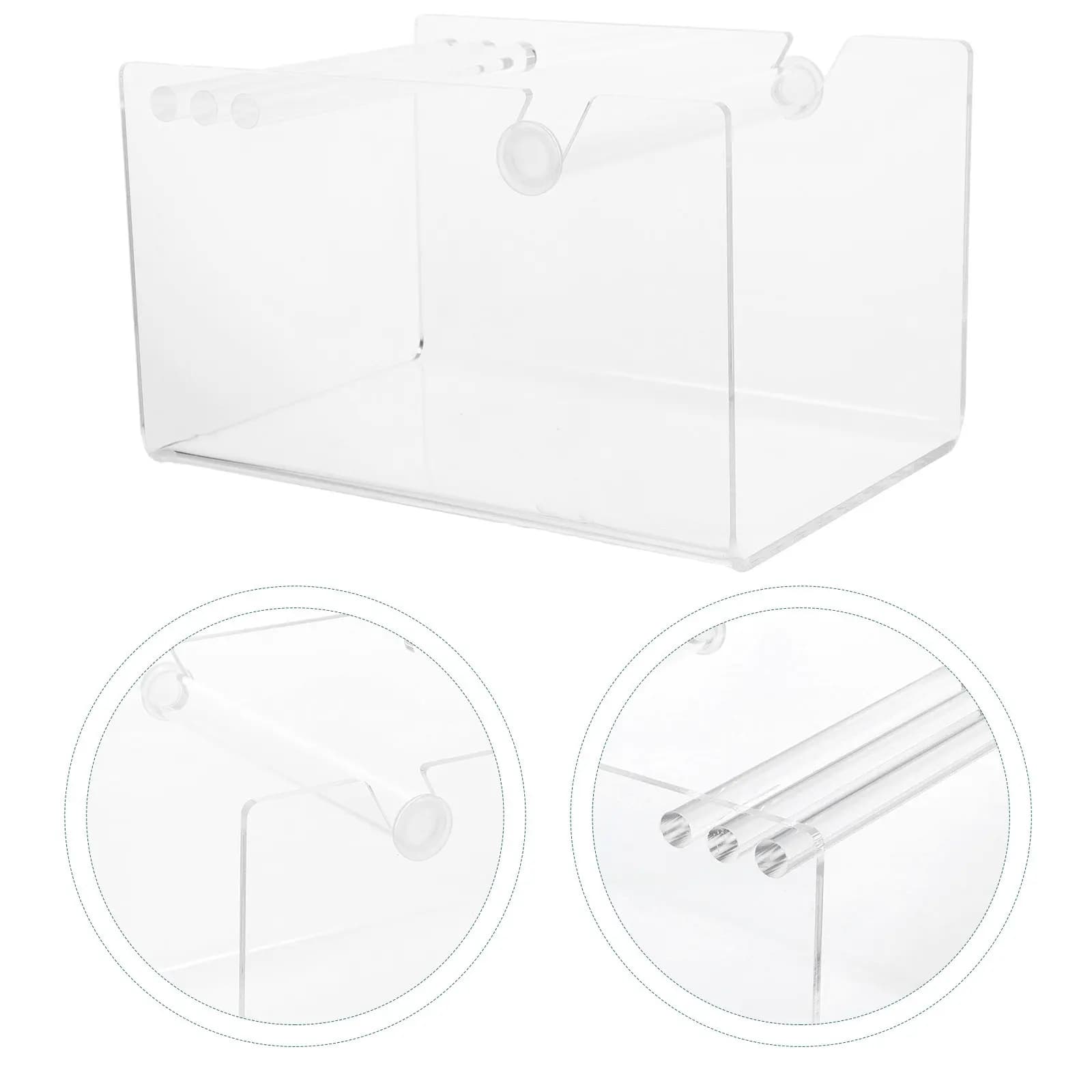 Sticker Roll Holder Stand Adjustable Acrylic Label Dispenser for Office School Library Restaurant Desktop Tape Organizer