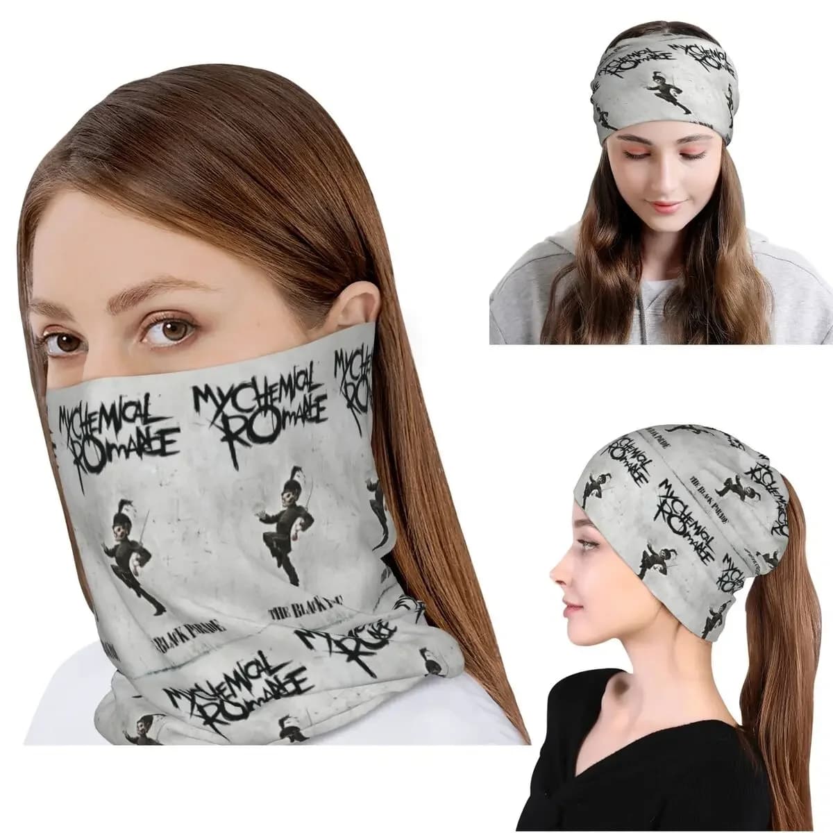 My Chemical Romance Bandana Neck Cover Wrap Mask Scarf Multi-use Headwear Beanies Hat for Men Women Adult Winter