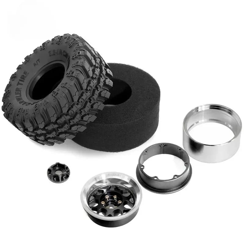 2.2 RC Crawler Tires and Beadlock Wheels for 1/8 Rock Crawler Car Trxs TRX4 Axial SCX10 II RC4WD CC01 Gen8