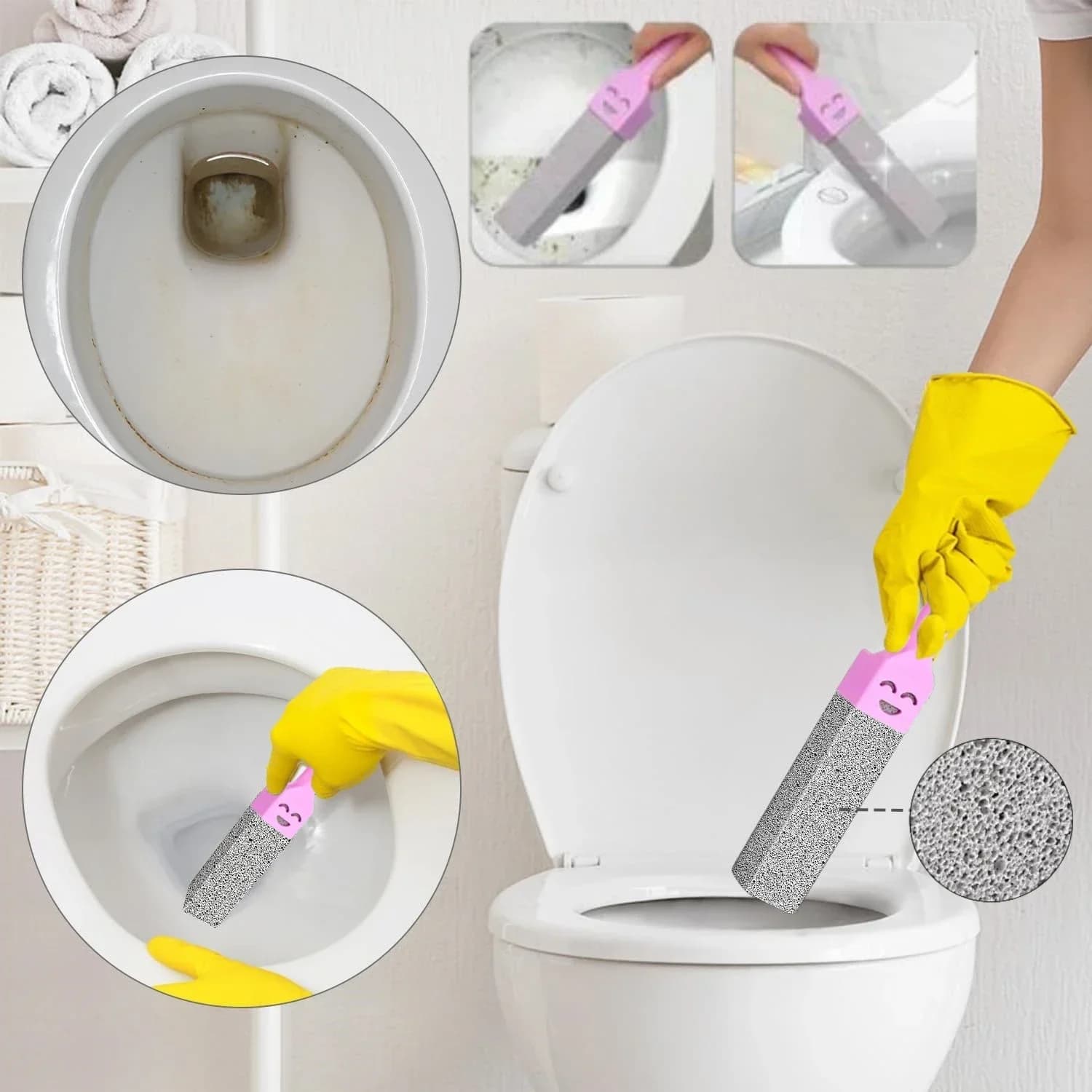 1/3PCS Pietra pomice Bastone per la pulizia Sedile WC Calcale Ruggine Macchia Spazzola per la rimozione dello sporco Piastrelle del bagno Lavandino Strumento di lavaggio domestico