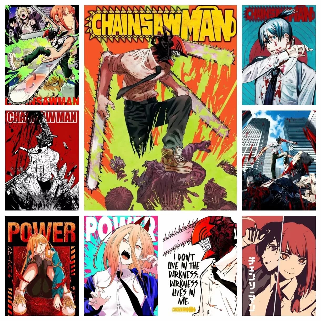 Kit per Pittura Diamante 5D Fai da Te, Ricamo Mosaico Anime Giapponese Chainsaw Man, Decorazione Casa, Regalo per Bambini, Artigianato
