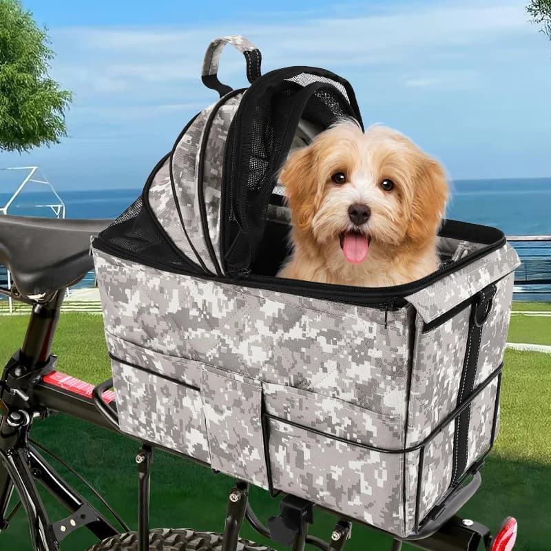 Trasportino Rimovibile per Gatti e Cani, Borsa Piccola Staccabile per Ciclismo, Picnic, Pendolarismo, Shopping e Campeggio