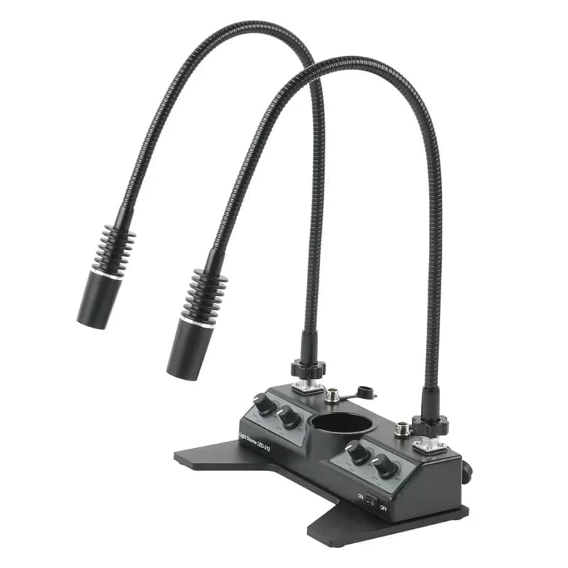 32mm 25mm 4 IN 1 LED Video Stereo Microscopio Fotocamera Illuminatore Spot Light Doppio LED a collo di cigno + 60 LED Anello luminoso + Luce di base
