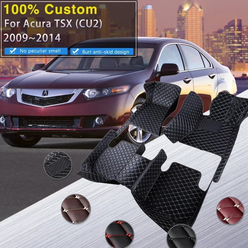 Tappetini per auto completi RHD per Acura TSX CU2 Honda Accord 2009 ~ 2014 Tappeti Tappetino protettivo Auto Tappetino in pelle di lusso Tappeti Auto Acc