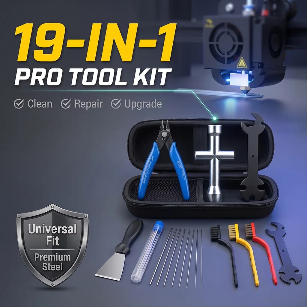 3D Printer Tool Kit Professional Deburring Set Finishing Clean Removal Tools Scraper Pliers Tweezers Needle for PLA ABS Filament