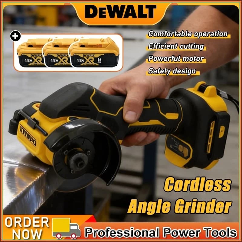 Mini smerigliatrice angolare DEWALT da 3 pollici, macchina elettrica per lucidatura e taglio senza fili, compatibile con batterie Dewalt.