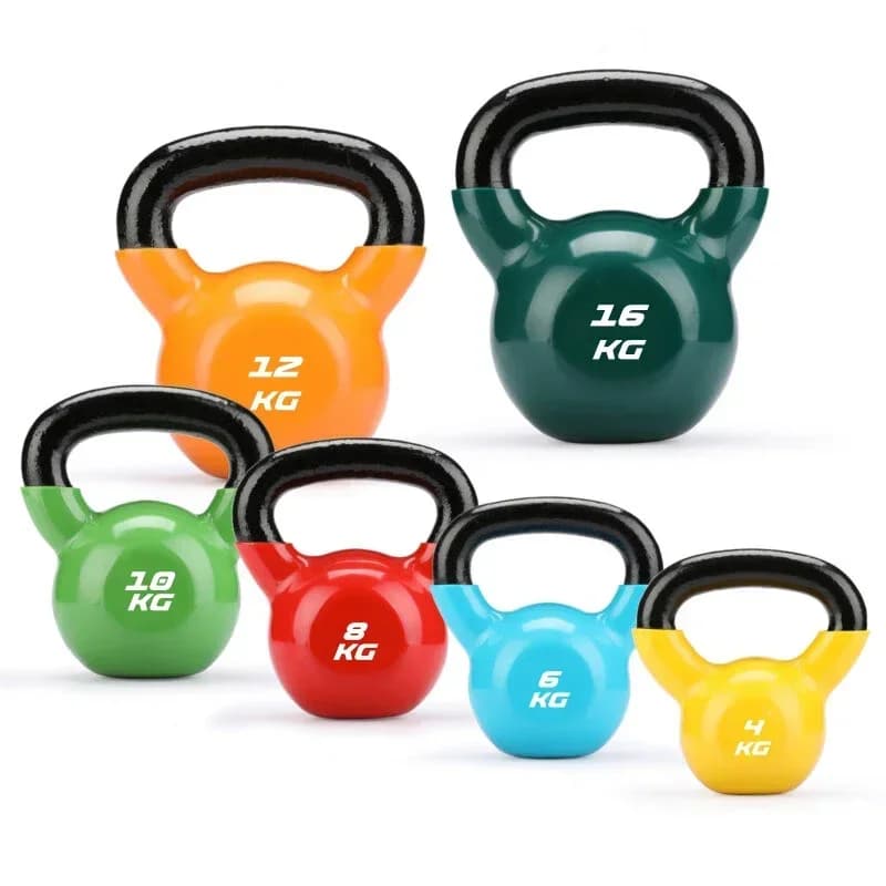 Kettlebell in Ghisa Piena Impregnata per Competizione, Fitness Donna, Uomo, Allenamento Squat e Glutei, Vendita all'Ingrosso