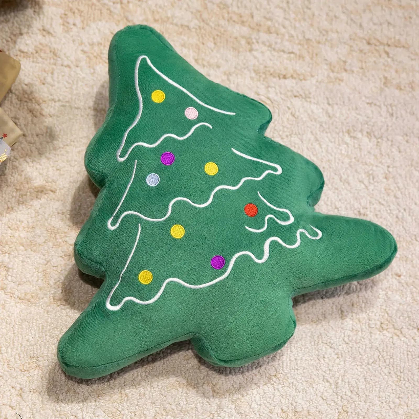 Christmas Tree Pillow Stuffed Toy Soft Hugging Cushion Decor Cartoon Xmas Tree Throw Pillow Toy for Bedroom Party