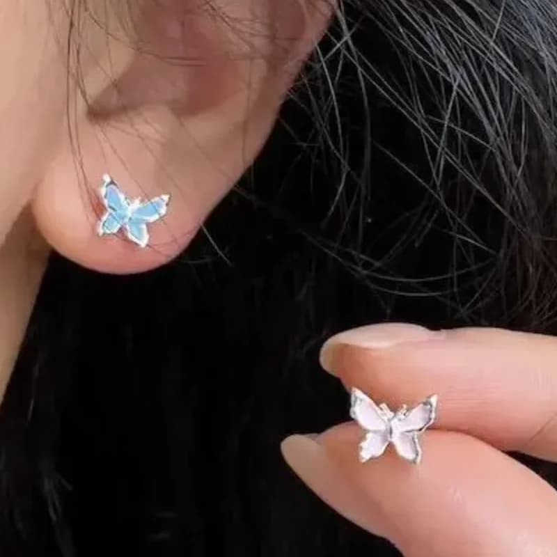 7 paia di orecchini a bottone a farfalla squisiti mini orecchini set regalo di Natale per gioielli di moda da donna e ragazza