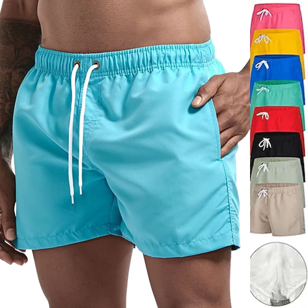 Costume da bagno Pantaloncini da bagno da uomo Pantaloncini da surf ad asciugatura rapida Costume da bagno Traspirante con coulisse con tasche per il surf in spiaggia estiva