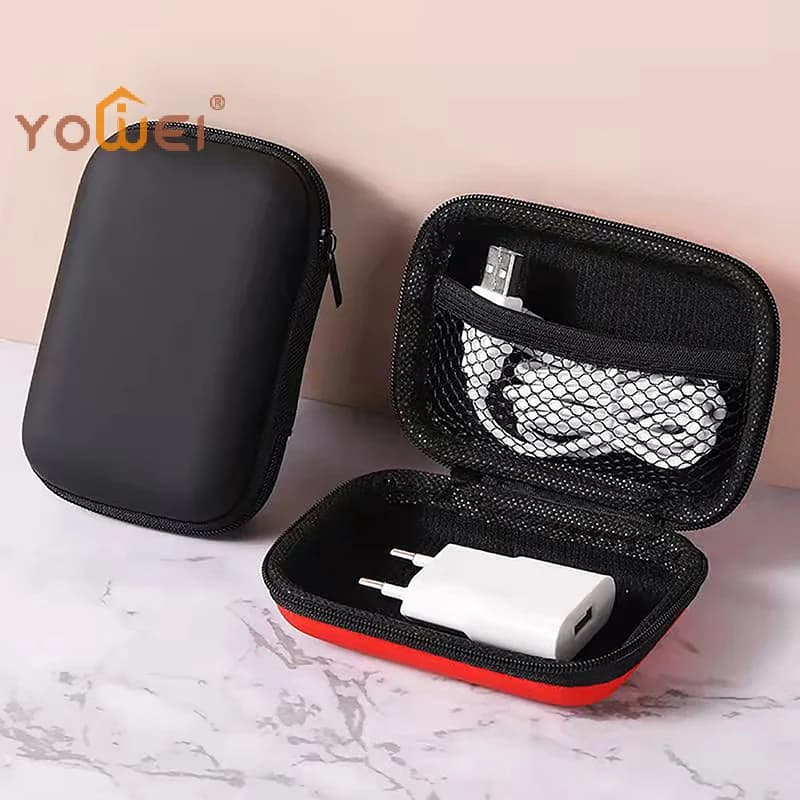 Borsa da viaggio per la conservazione degli auricolari, custodia con cerniera, organizer portatile per cavi elettronici