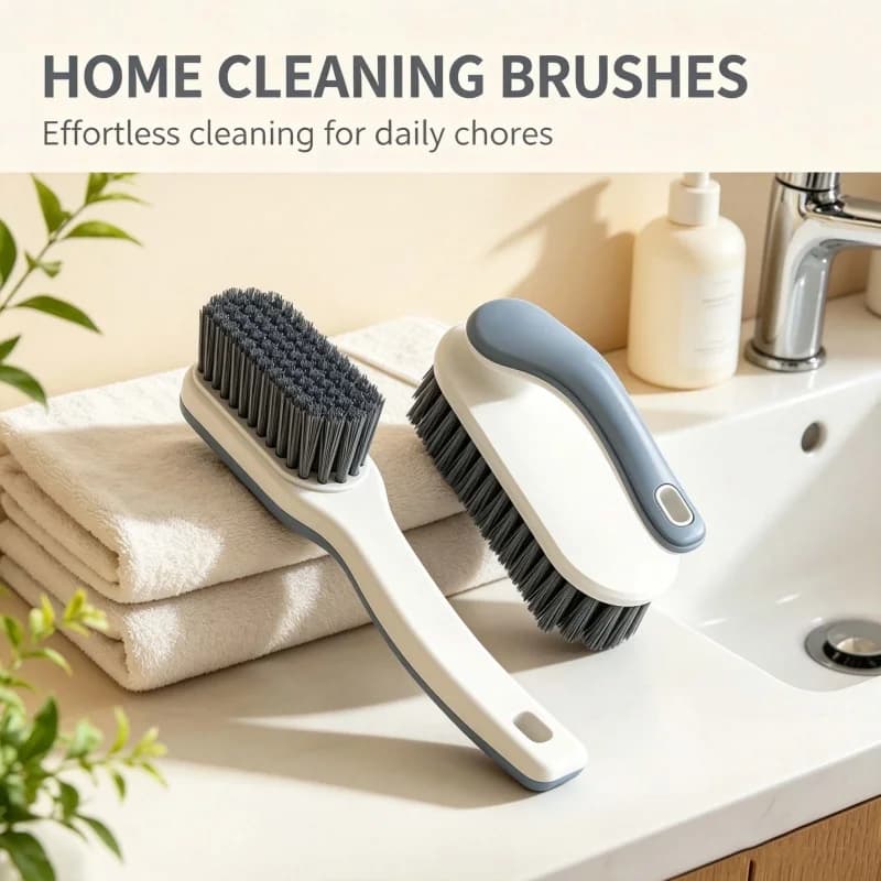 2Pcs Multifunctional Household Cleaning Brush, Heavy‑Duty Plastic Laundry Shoe Brush for Clothes, Shoes & Board Scrubbing