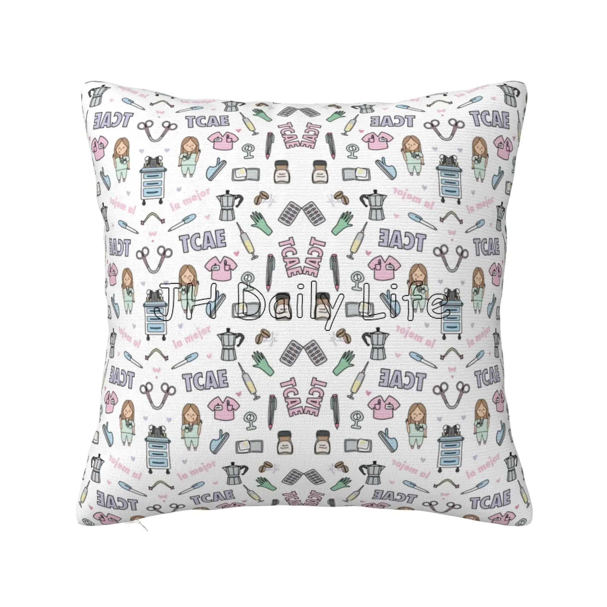 Personalizzato Enfermera En Apuros Dottore Infermiera Federa medica per la casa Divano letto Decor Federa quadrata Fodera per cuscino 18x18 pollici