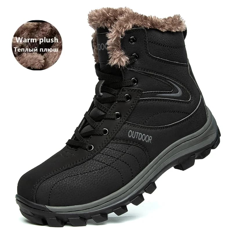 Stivali invernali da uomo nuovi Stivali da trekking caldi e spessi in peluche per uomo Stivali da neve casual da esterno antiscivolo Scarpe da ginnastica da trekking impermeabili