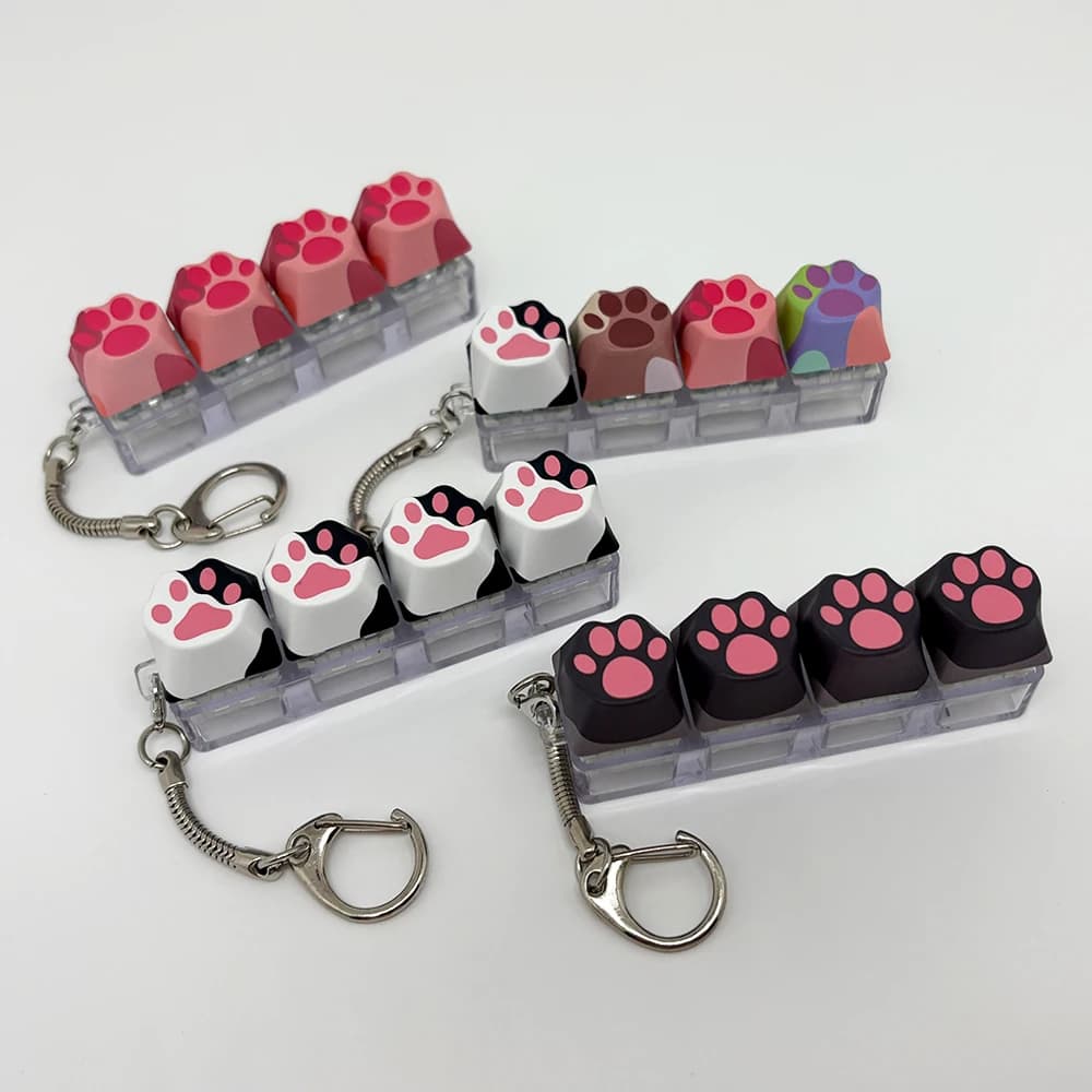 Keychain with cat claw Keychain Cell phone backpack pendant Table accessories Office decompression press tools with fingertips