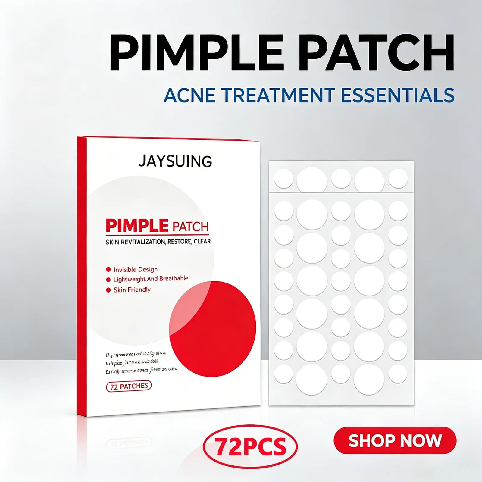 72/144/288 Pezzi Cerotti Idrocolloidali per Acne e Brufoli, Patch per Punti Neri e Imperfezioni, Copertura Idrocolloidale per Tutti i Tipi di Pelle