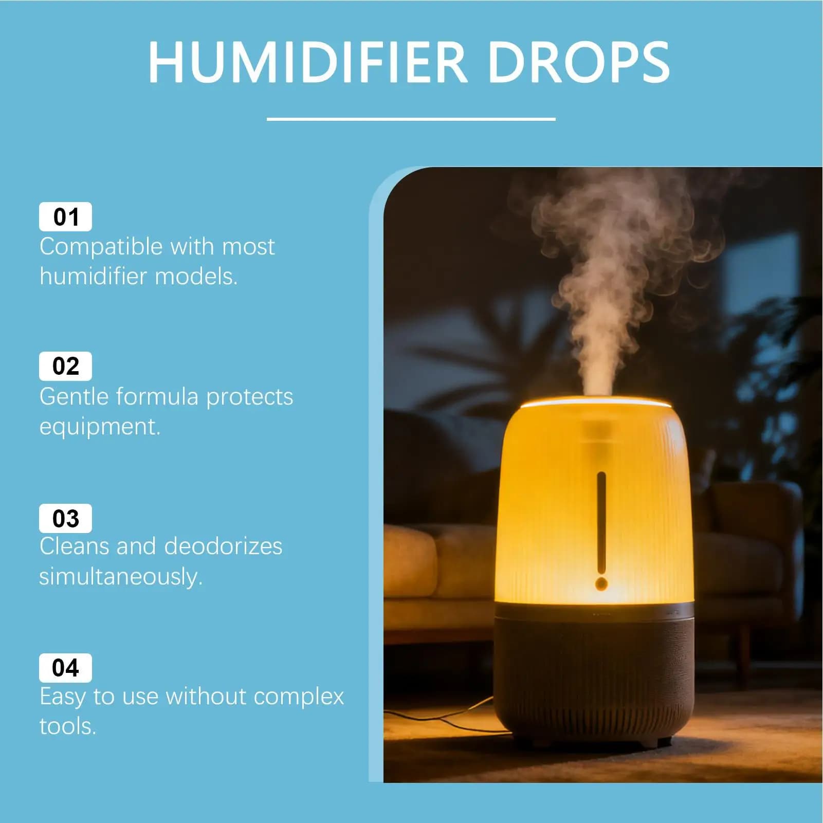 Gocce umidificatore 3 pezzi Forniture universali per la pulizia della casa naturale Gocce umidificatore Detergente per uffici domestici Soggiorno