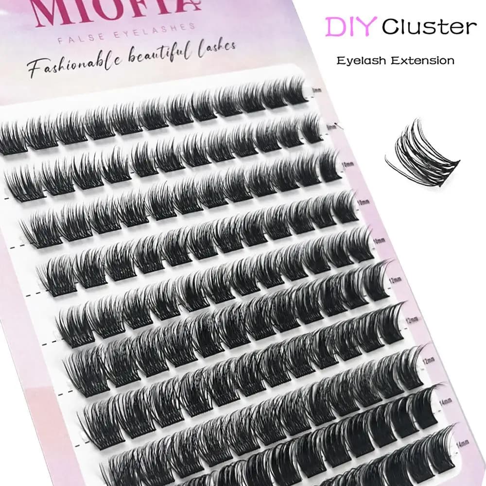 120 Ciuffetti di Ciglia a D Curl, Lunghezza Mista 8-14mm, Extension Ciglia Individuali 3D Naturali Morbide Fai-da-Te, Ciglia Riutilizzabili