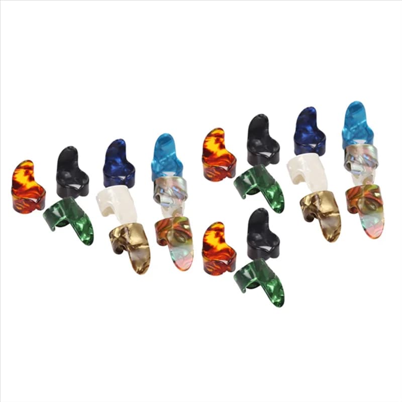 -[Cilae-17R] Finger Picks, Medium, Flat Thumbpicks, Celluloid Guitar Finger Picks (24 Pieces Picks)