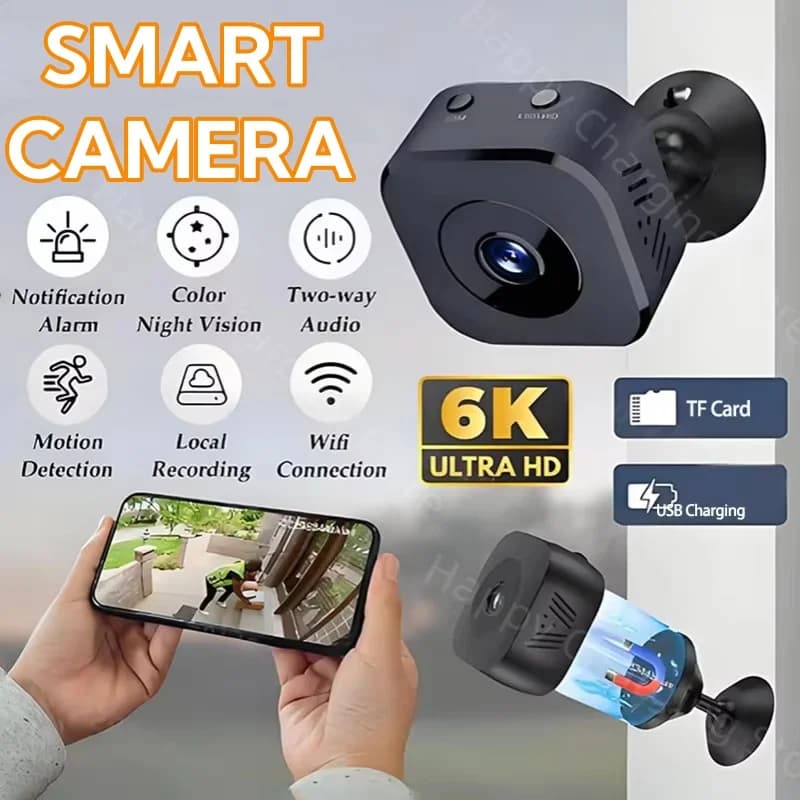 Mini security camera Pro 4K Full HD WiFi surveillance with two-way audio camera motion detection for infrared night vision NEW 2025