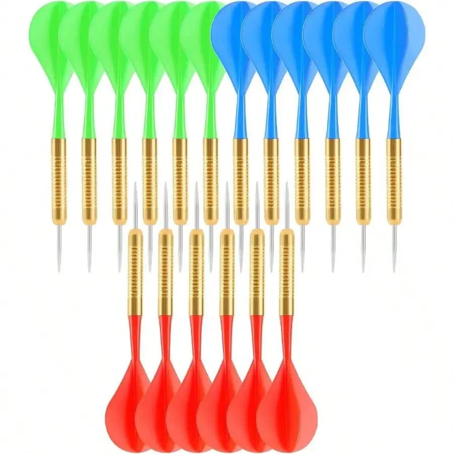 18 Pack Steel Tip Darts, 16 Grams Metal Tip Dart Set, Darts Metal Tip Set, Metal Darts Dartboard