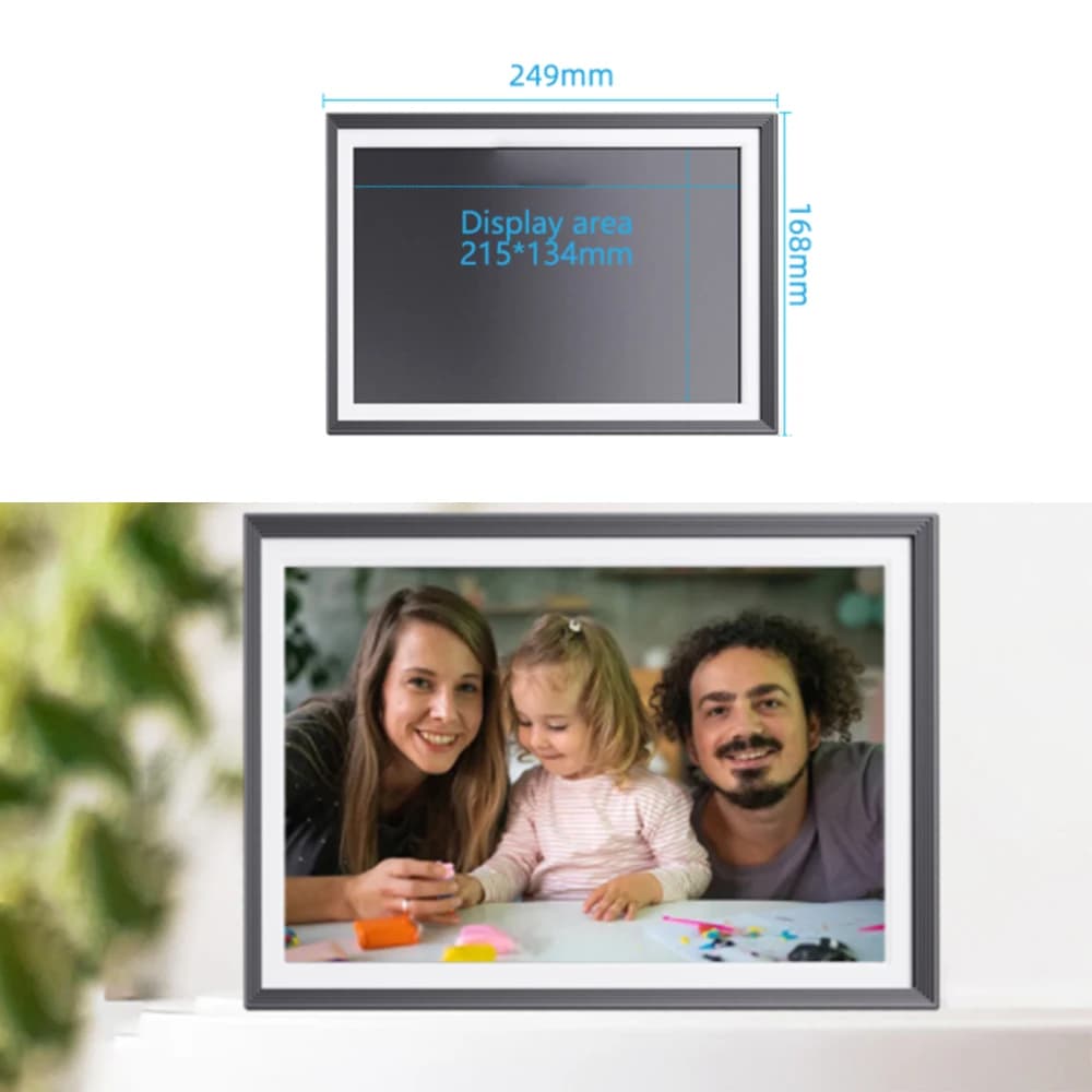 Cornice per foto digitali Schermo IPS HD da 10,1 pollici Cornice per foto elettronica da tavolo 1280x800 con funzione orologio e calendario