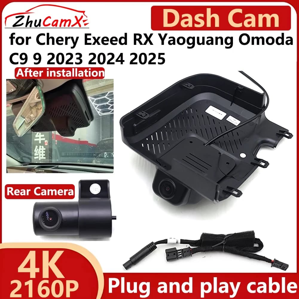 ZhuCamX per Chery Exeed RX Yaoguang Omoda C9 9 2023-2025 4K 2160P DVR per auto Dash Cam Telecamera per visione notturna Registratore Plug and play