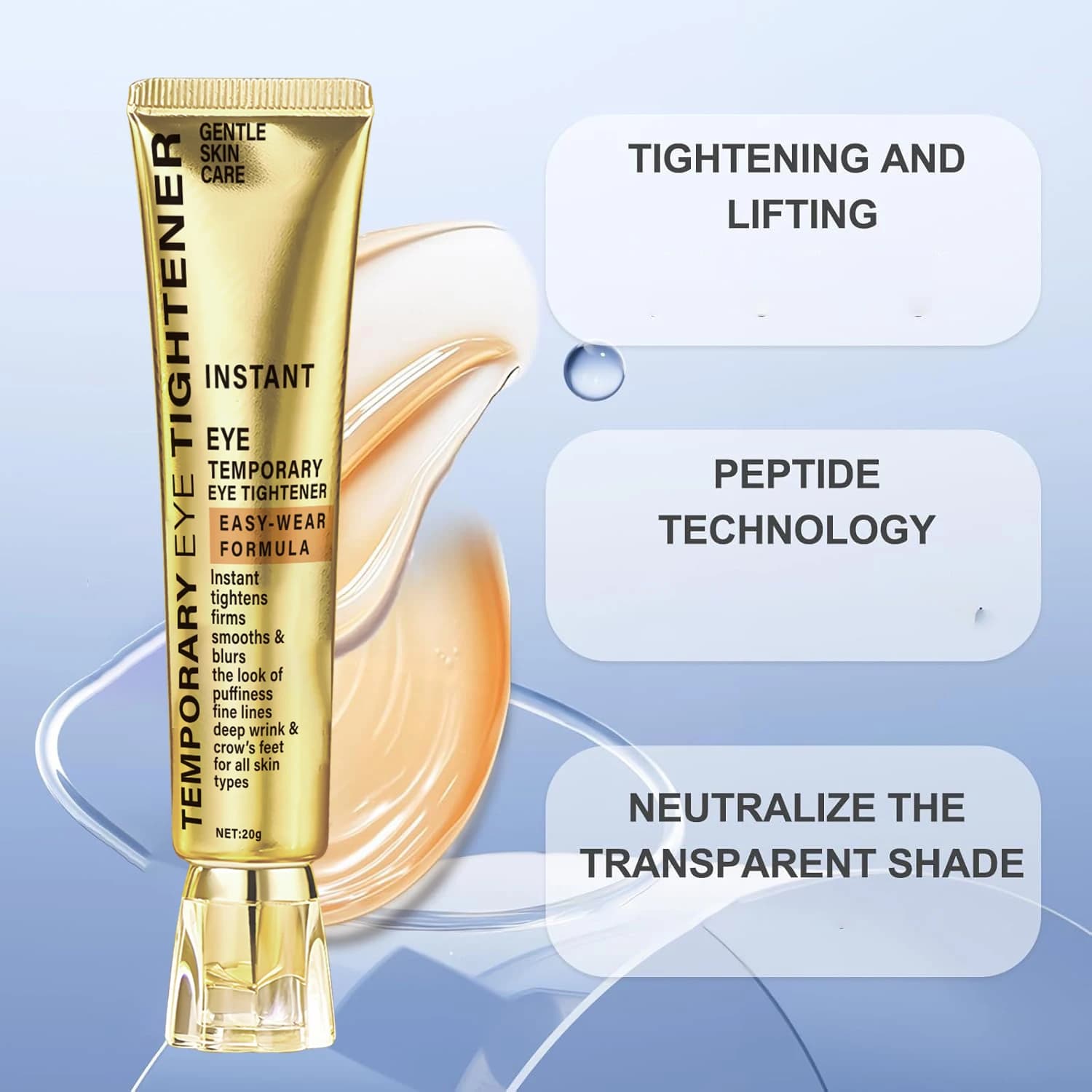 Cream Contourne Eyes to the Veleno d'Api with Hyaluronic Acid and Vitamin C, Rassodante Effect and Istantaneo Levigante, Anti-Rughe, 20g