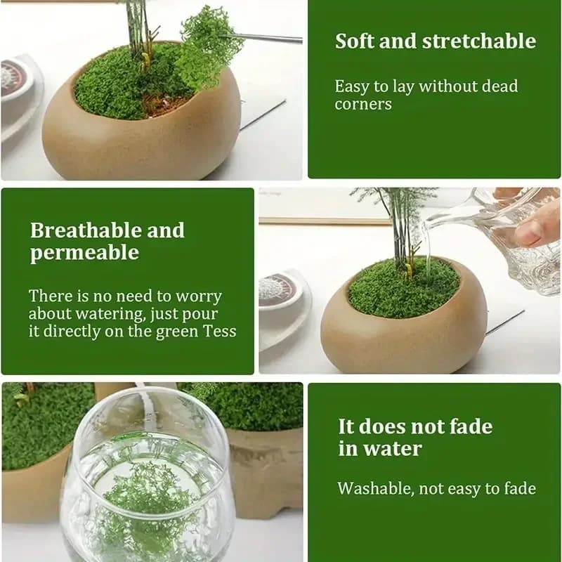 Muschio Verde Artificiale Premium per Progetti Fai-da-Te, Erba Sintetica Preservata per Giardino Domestico, Decorazione per Interni con Muschio Finto