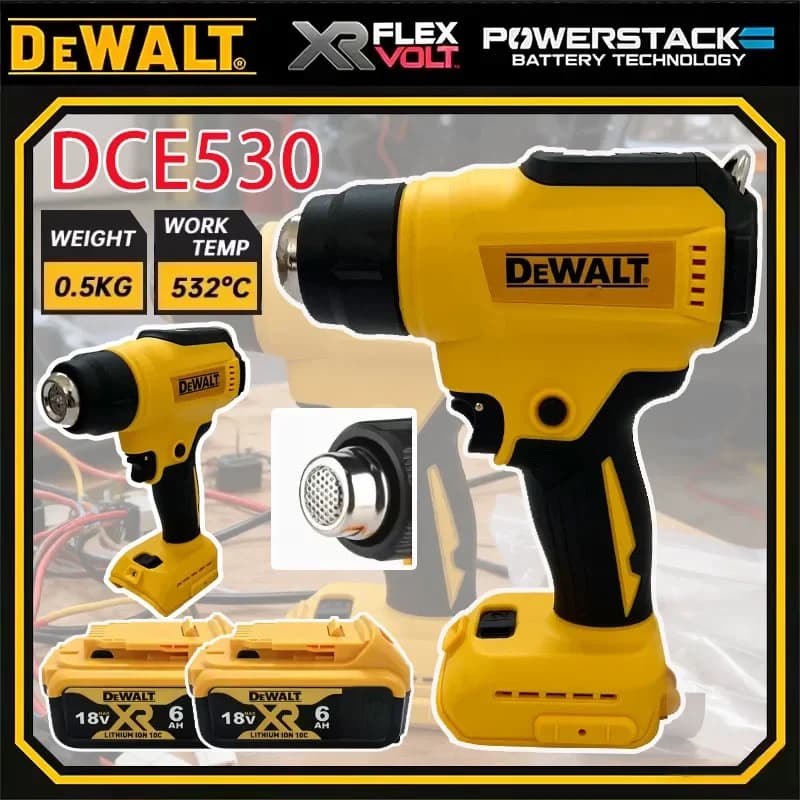 Pistola Termica Senza Fili Dewalt DCE530 300W, Soffiatore Termico ad Alta Potenza per Saldatura e Termoretrazione, Compatibile con Dewalt