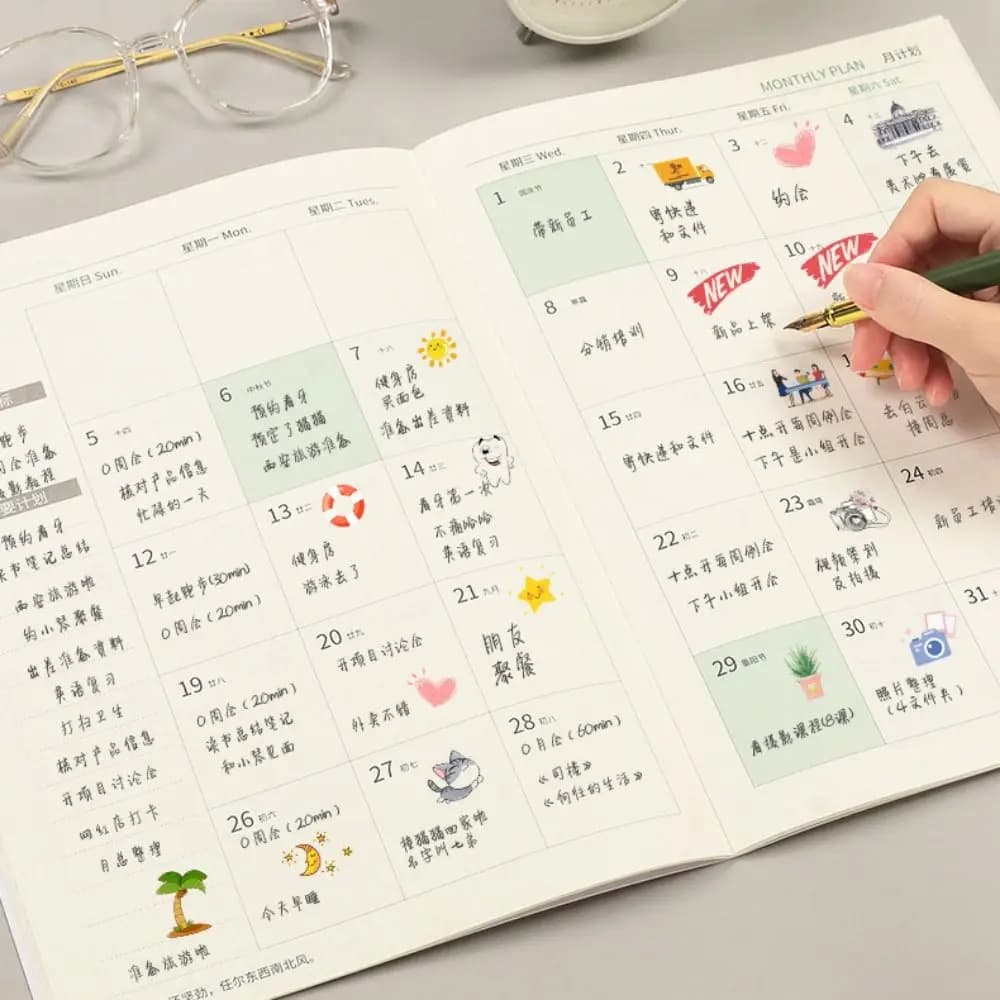 Agenda Pratica A4 A5 2026 per Efficienza Lavorativa, Pianificazione Apprendimento, Planner per il Controllo della Vita, Quaderno per Ufficio